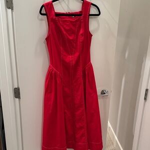 Anthropologie Red Sleeveless Midi Dress